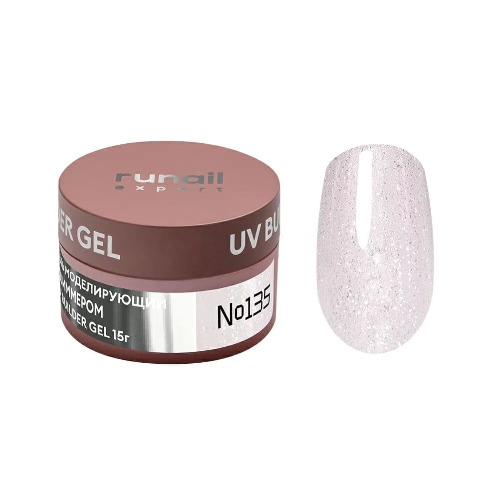 Runail, Гель моделирующий с шимером UV BULDER GEL Expert № 135, 15г банка