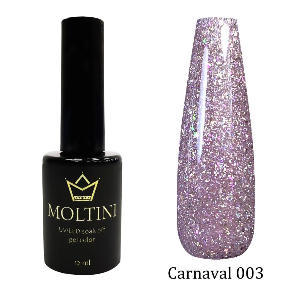MOLTINI светоотраж.голографический лак "Carnaval" 003. 12 мл.