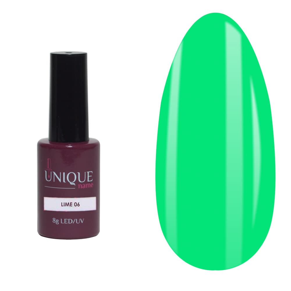 Unique, Гель-лак Лайм 06 (Lime 06) (8ml)