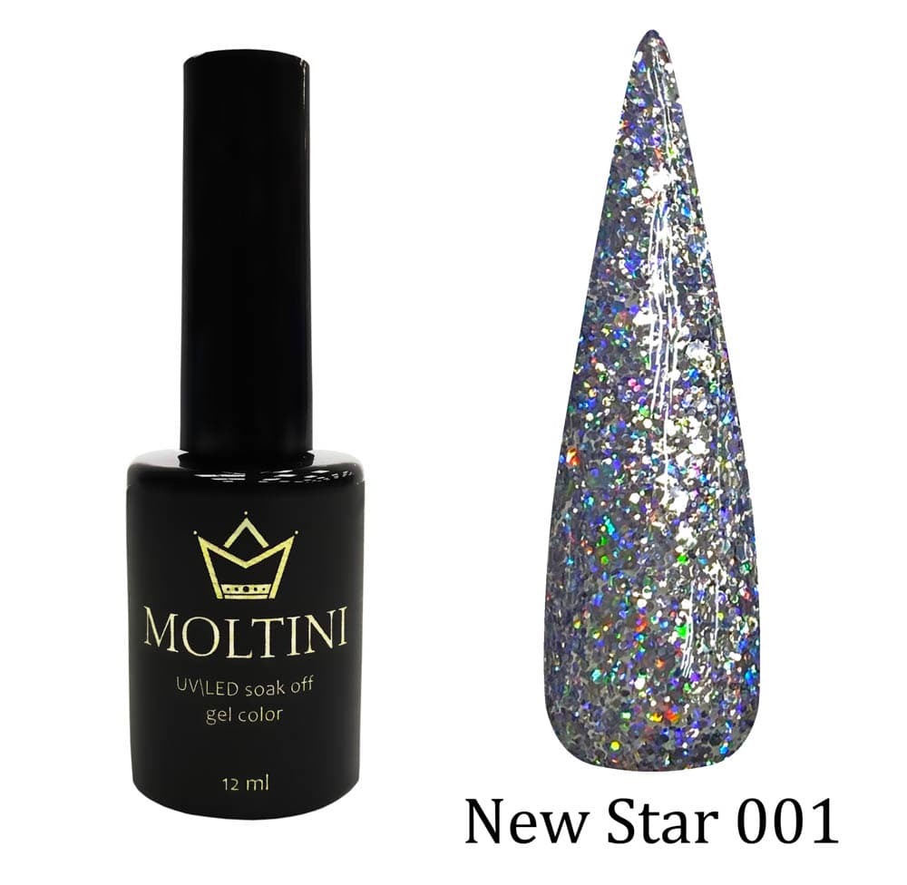 Moltini цветной гель-лак "New Star" 001, 12 мл.