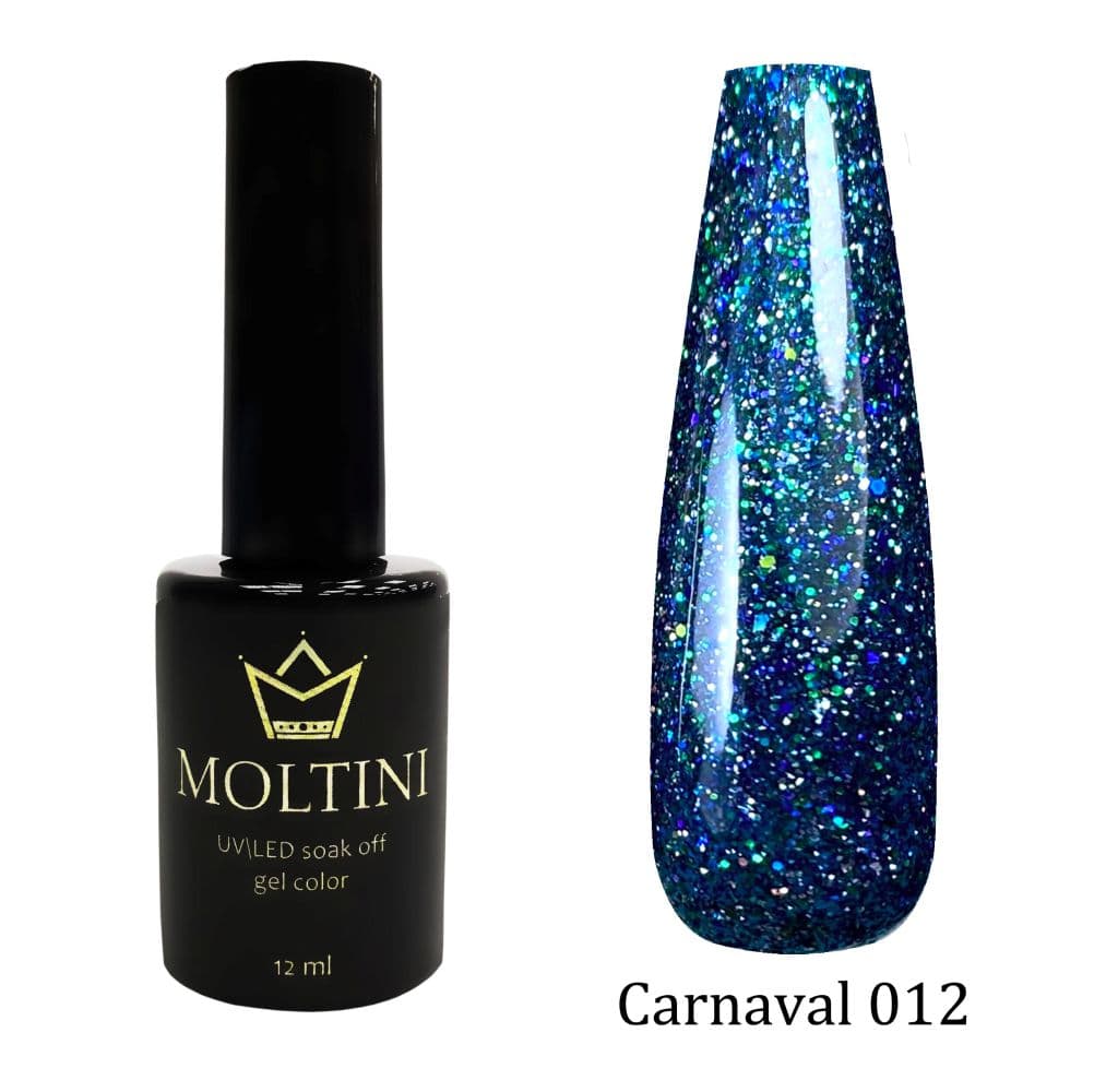 MOLTINI светоотраж.голографический лак "Carnaval" 012. 12 мл.