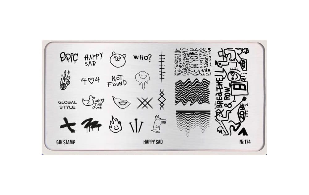 Go! Stamp, Пластина для стемпинга 174 Happy Sad