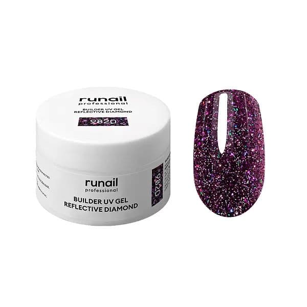Runail, Моделирующий УФ-гель светоотражающий BUILDER UV GEL REFLECTIVE DIAMOND 15 г №9820