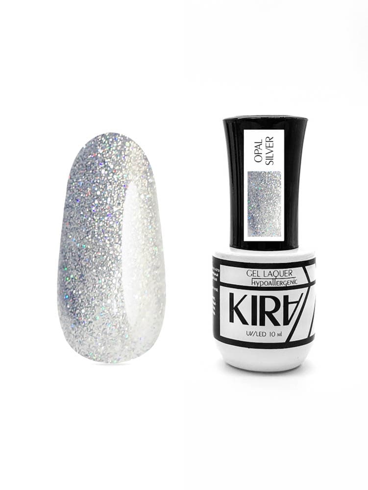 КИРА гель-лак   OPAL SILVER 10 мл.