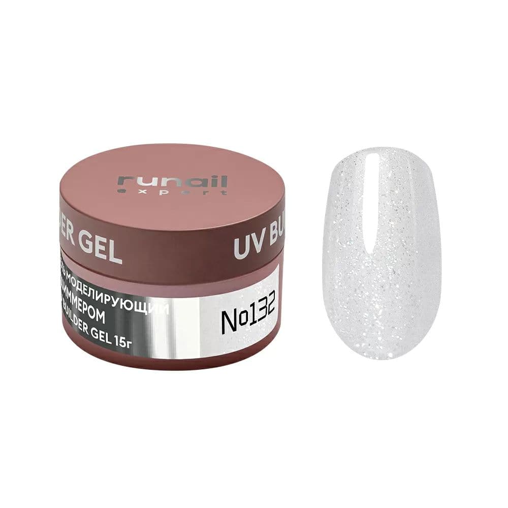 Runail, Гель моделирующий с шимером UV BULDER GEL Expert № 132, 15г банка