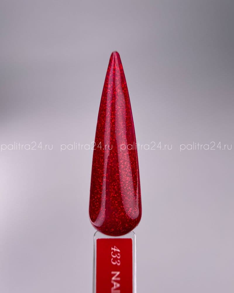 Nail Republic, 433 Perfect red гель-лак, Мерцающий рождественский (10 гр)