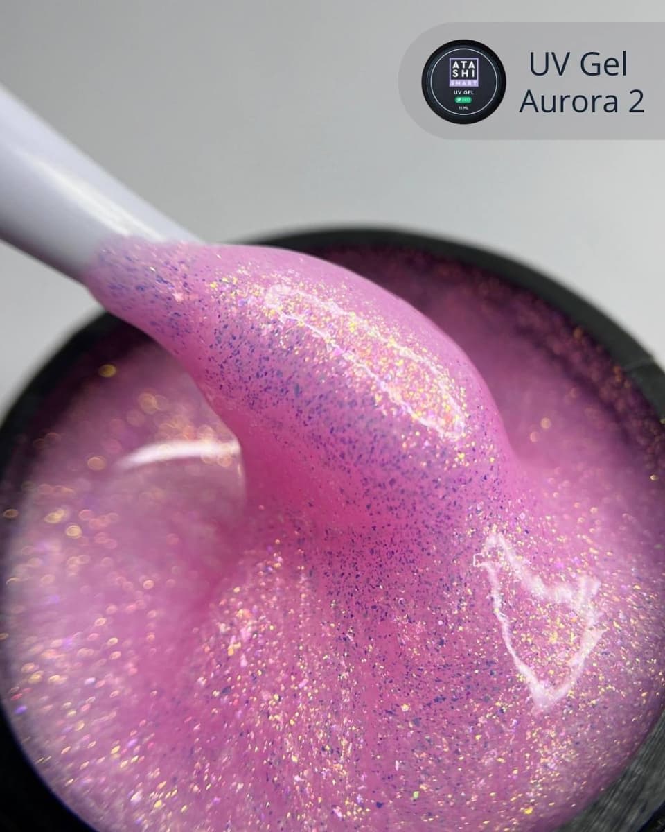 ATASHI Smart Uv gel, Aurora  Аврора 2 , 15мл