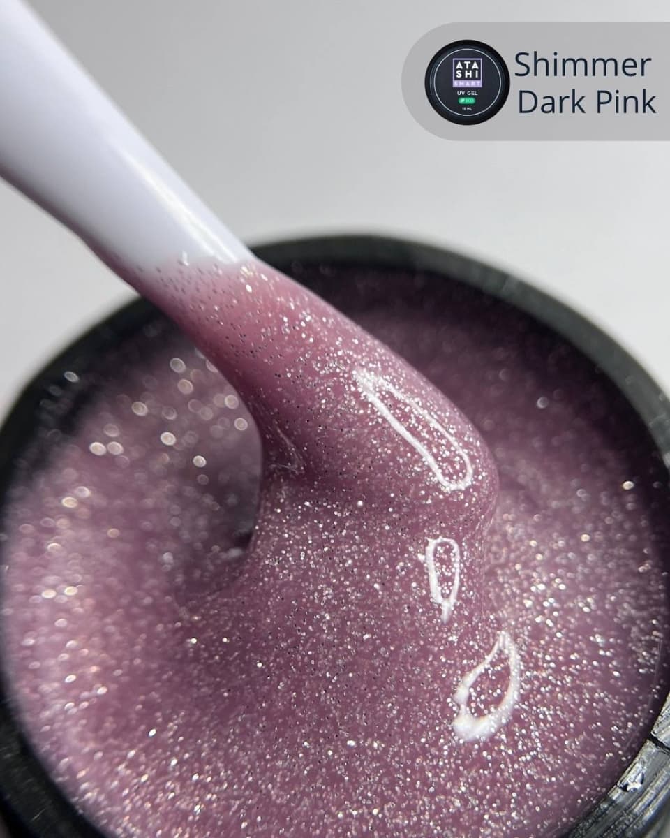 ATASHI Smart Uv gel, Shimmer Dark Pink ,15мл
