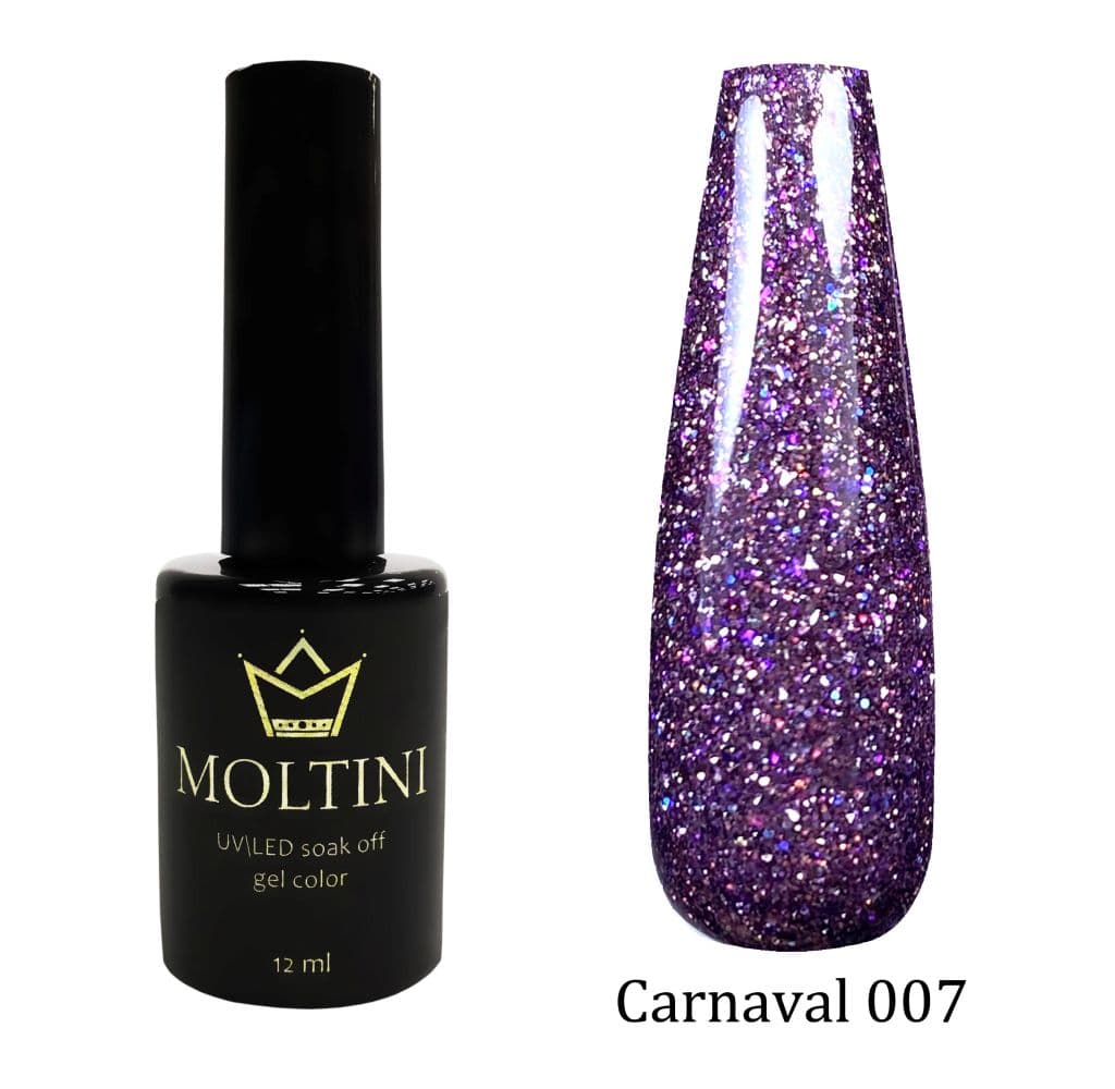 MOLTINI светоотраж.голографический лак "Carnaval" 007. 12 мл.
