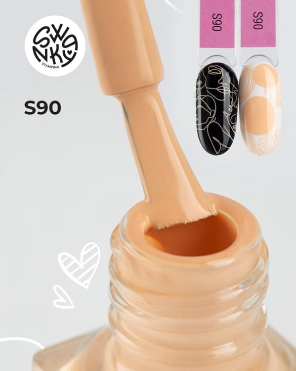 Swanky Stamping, Лак для стемпинга S90 персиковый, 6мл #