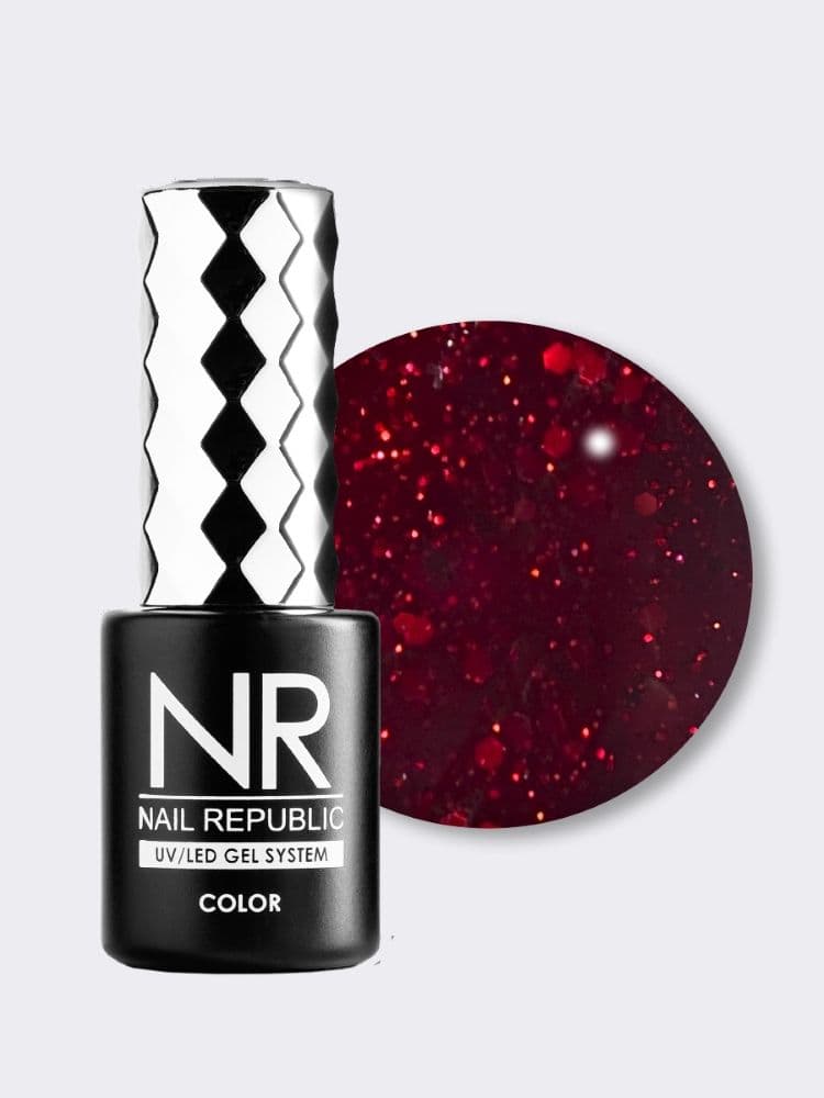 Nail Republic, 425 Cherry lady гель-лак, Мерцающий красная шпинель (10 гр)