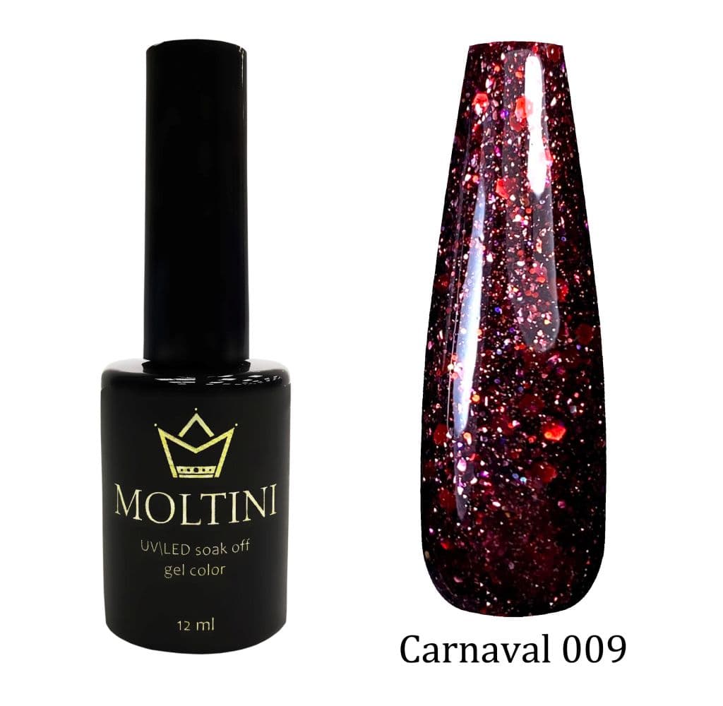 MOLTINI светоотраж.голографический лак "Carnaval" 009. 12 мл.