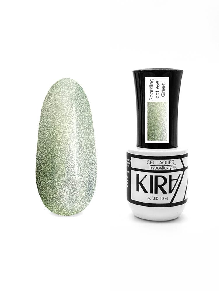 КИРА гель-лак кошачий глаз GREEN 10мл