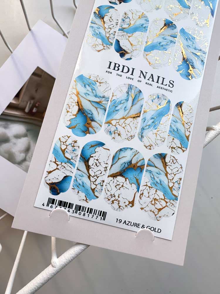 IBDI,  Пленки для маникюра IBDI NAILS 19 AZURE & GOLD