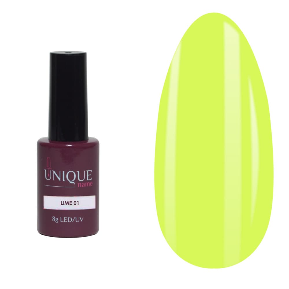 Unique, Гель-лак Лайм 01 (Lime 01) (8ml)