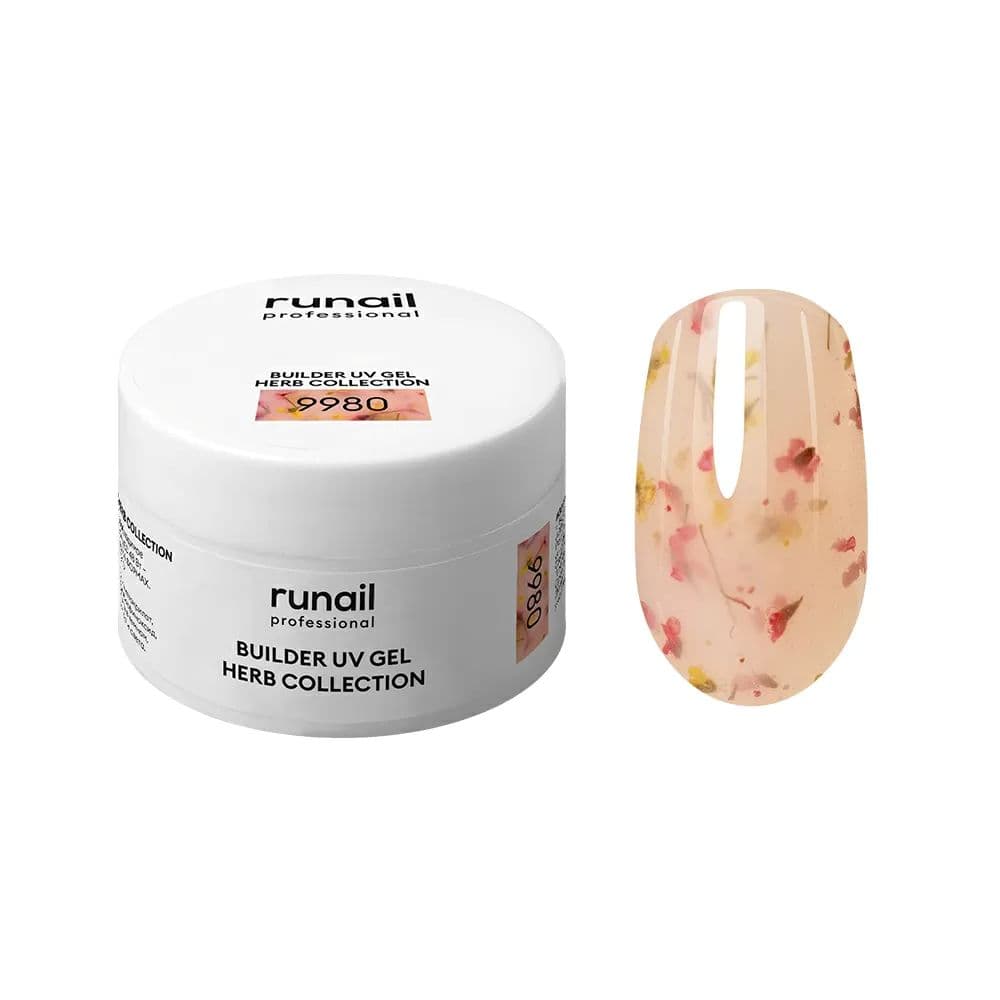 Runail, Моделирующий УФ-гель с сухоцветами BUILDER UV GEL HERB COLLECTION, 15 г №9980