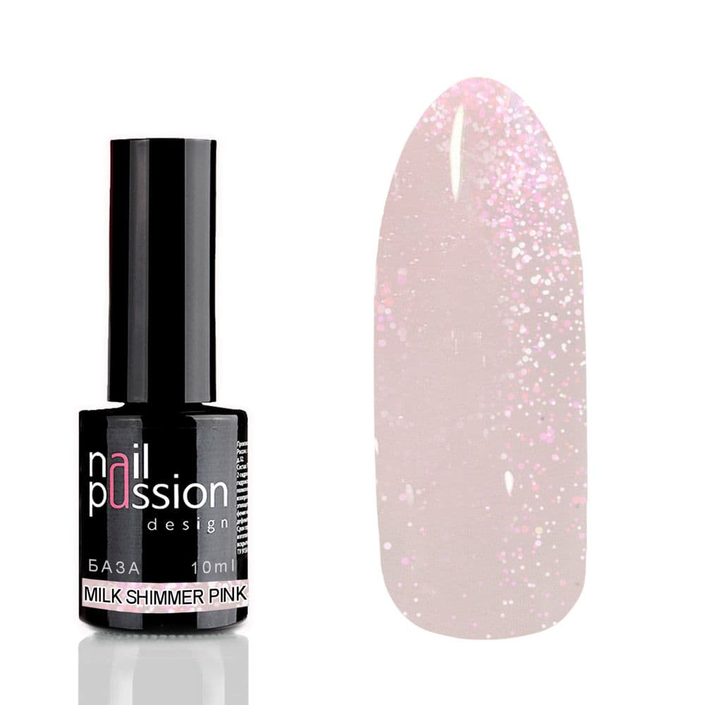 Nail Passion, Камуфлирующая база Milk Shimmer Pink #