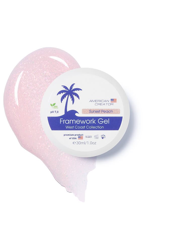 American Creator, Гель для наращивания ногтей West Coast-Framework Gel "Sunset Peach" (30ml)