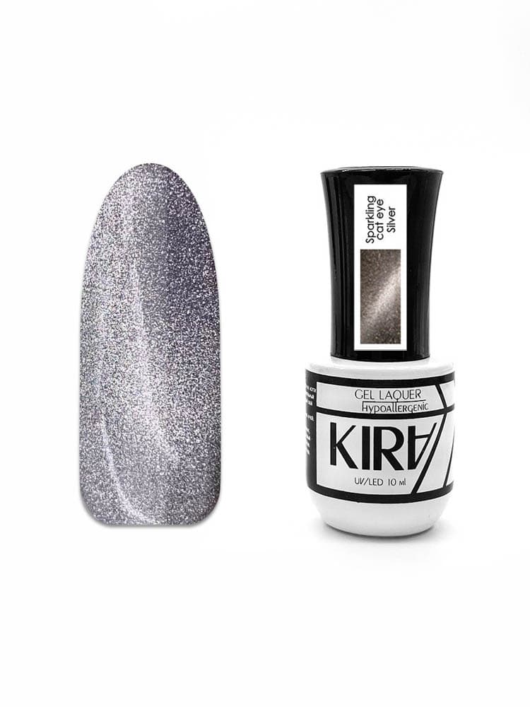 КИРА гель-лак кошачий глаз SILVER 10мл