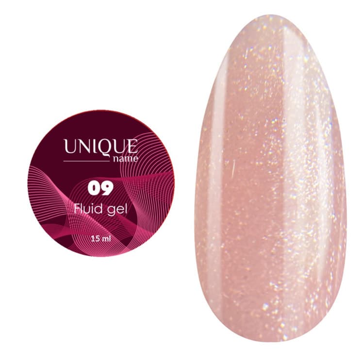 Unique, Гель Флюид 09 (Fluid Gel 09) (15ml) банка #