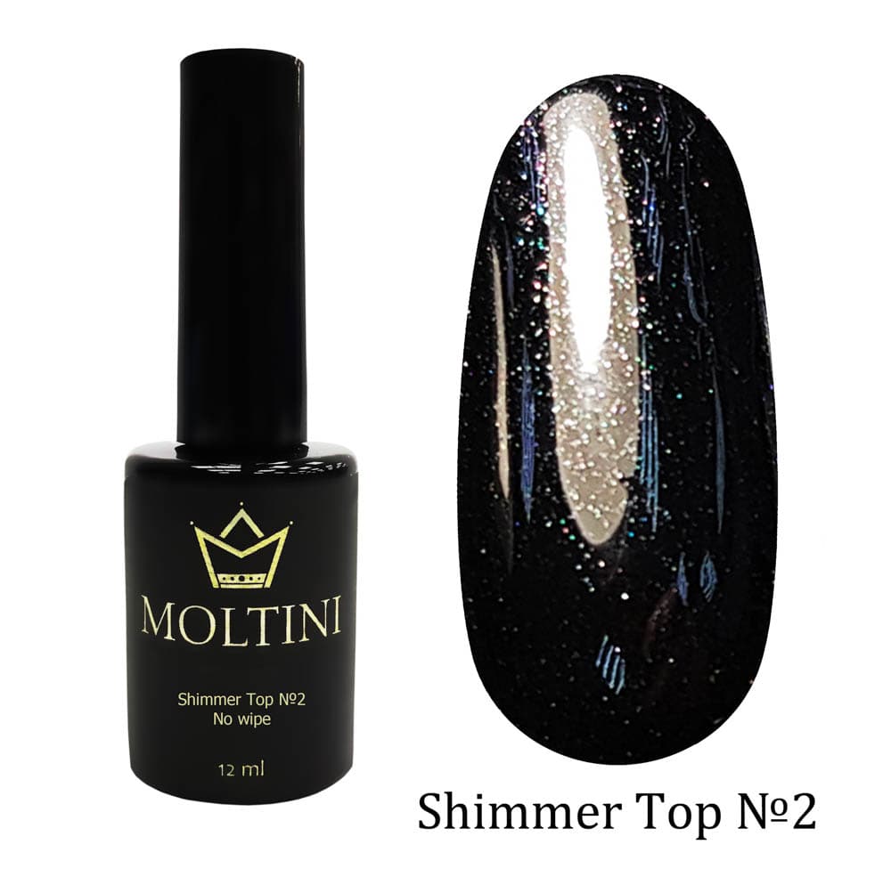 MOLTINI Shimmer Top №2 мерцающий без лип. слоя  12 мл.
