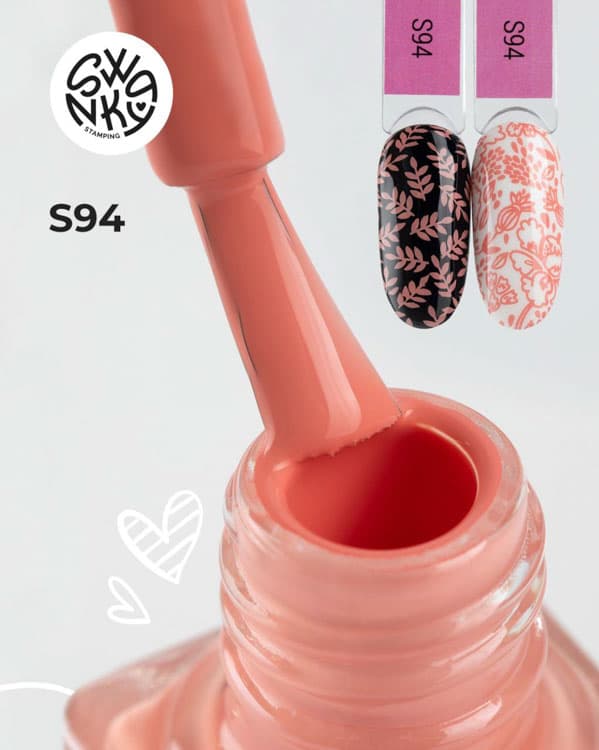 Swanky Stamping, Лак для стемпинга S94 лососевый, 6мл