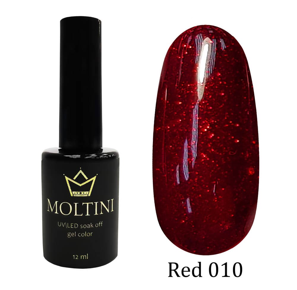 Moltini цветной гель-лак Red № 010. 12 мл.