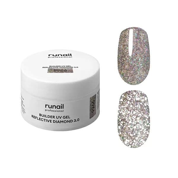 Моделирующий УФ-гель светоотражающий BUILDER UV GEL REFLECTIVE DIAMOND 3.0, 15г №9966