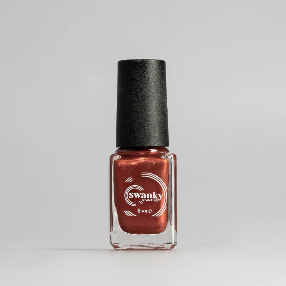Swanky Stamping, Лак для стемпинга M0116 красная медь 6мл #