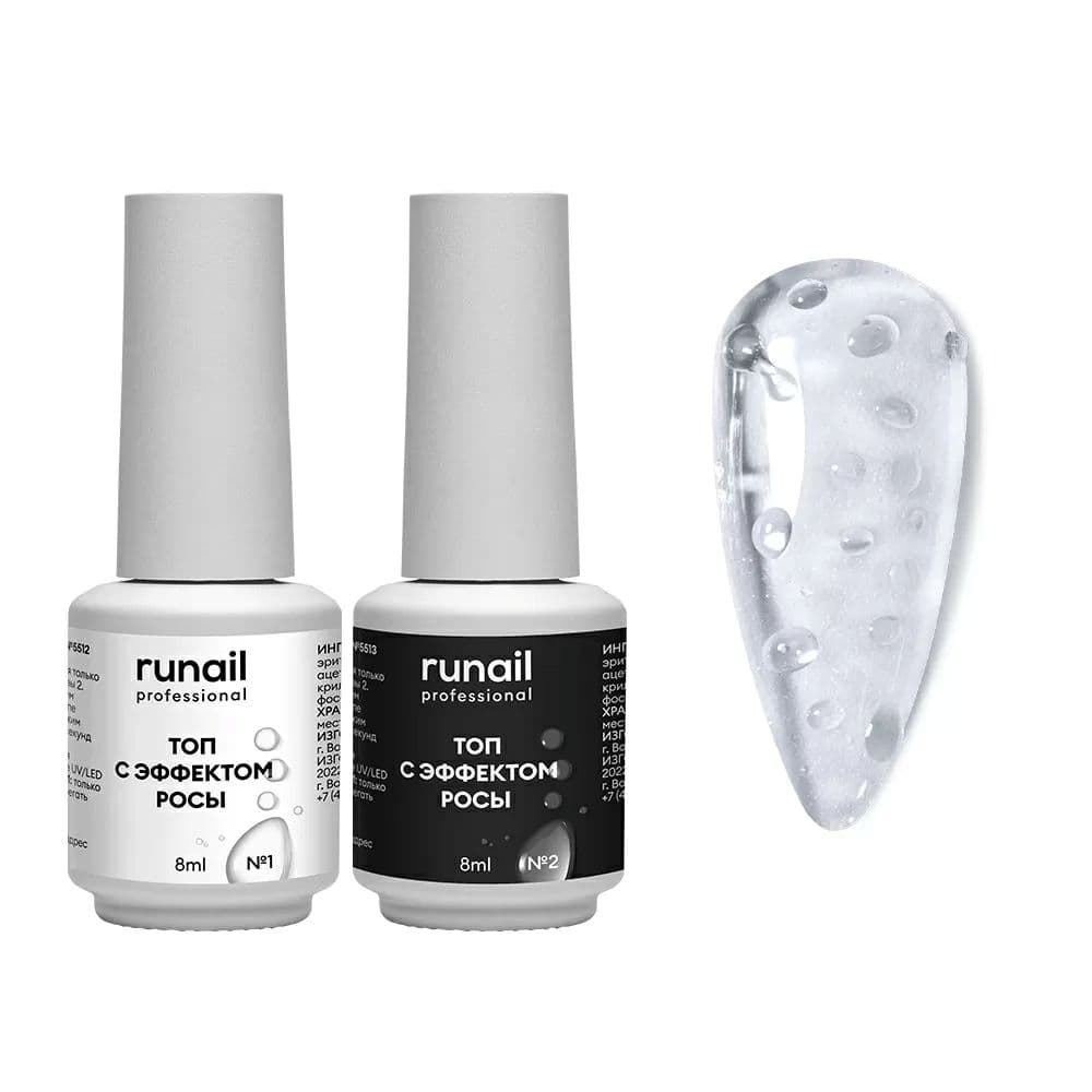 Runail, Набор топов с эффектом росы (2*8мл) 10039
