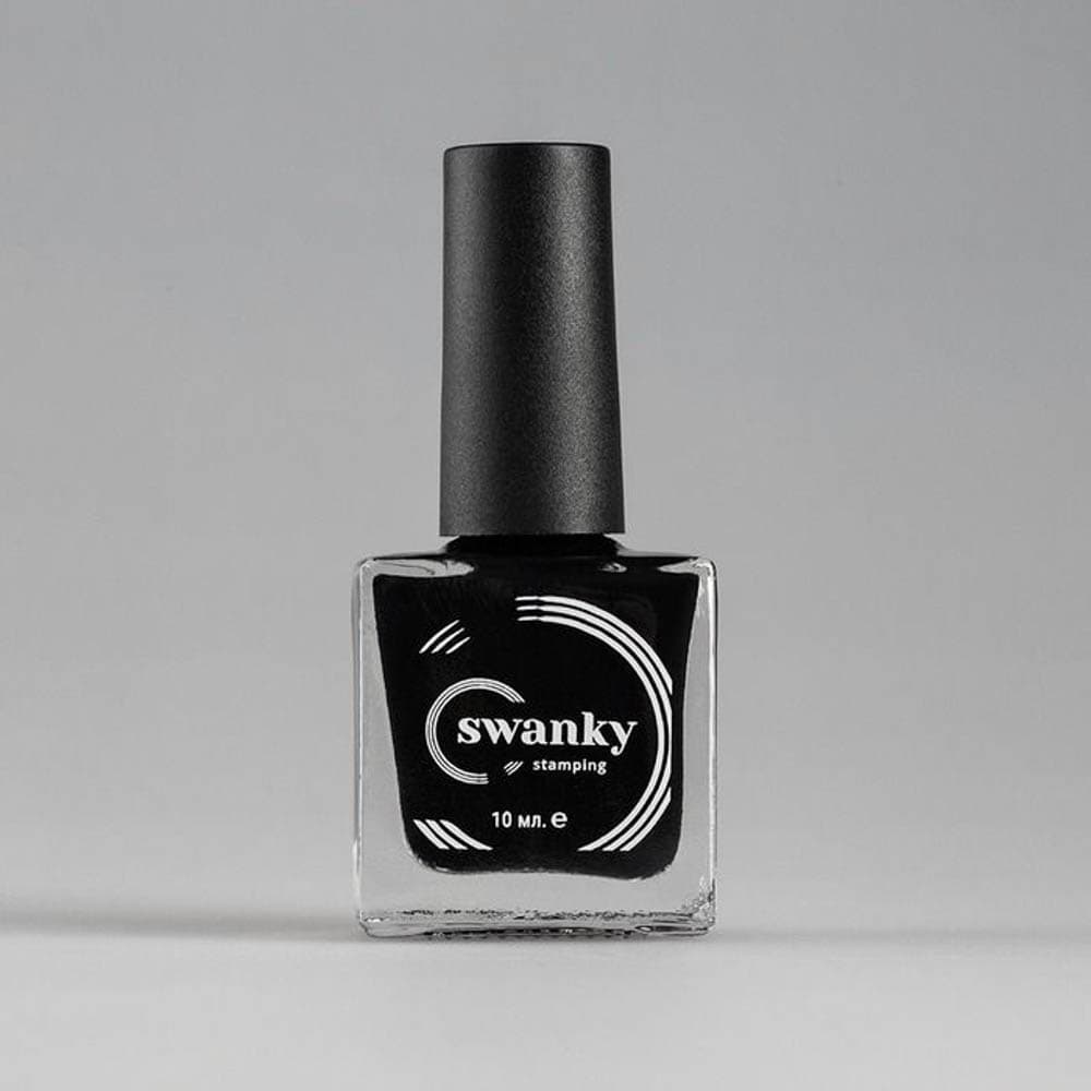 Swanky Stamping, Лак для стемпинга №001,черный 10мл