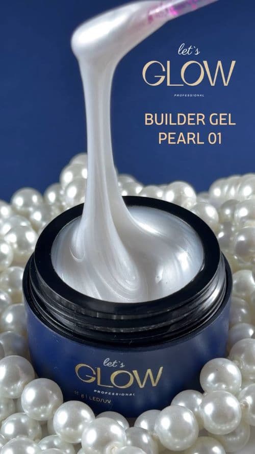 LetsGlow Строительный гель Жемчуг Builder gel Pearl 01 13гр