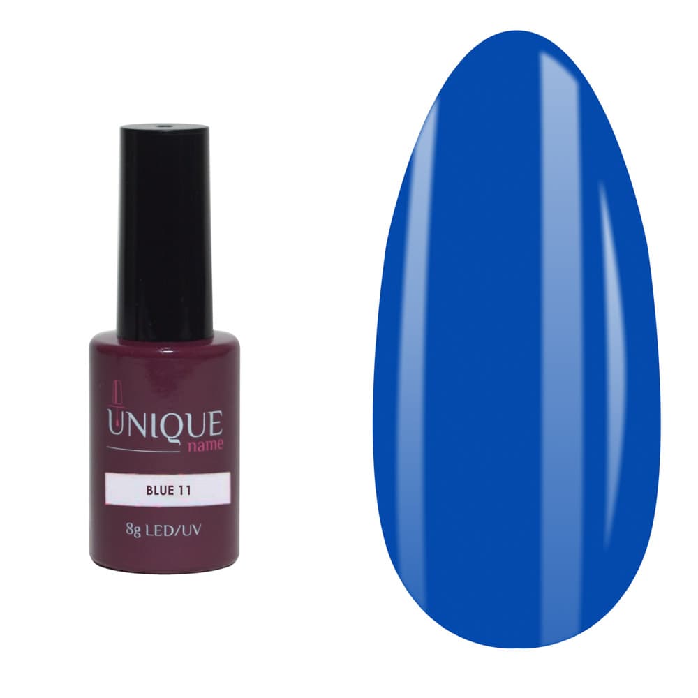 Unique, Гель-лак Синий 11 (Blue 11) (8мл)