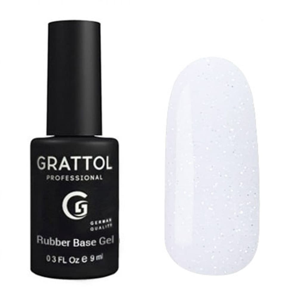 Grattol Rubber Base Glitter 1 База камуфлирующая с глиттером, 9ml