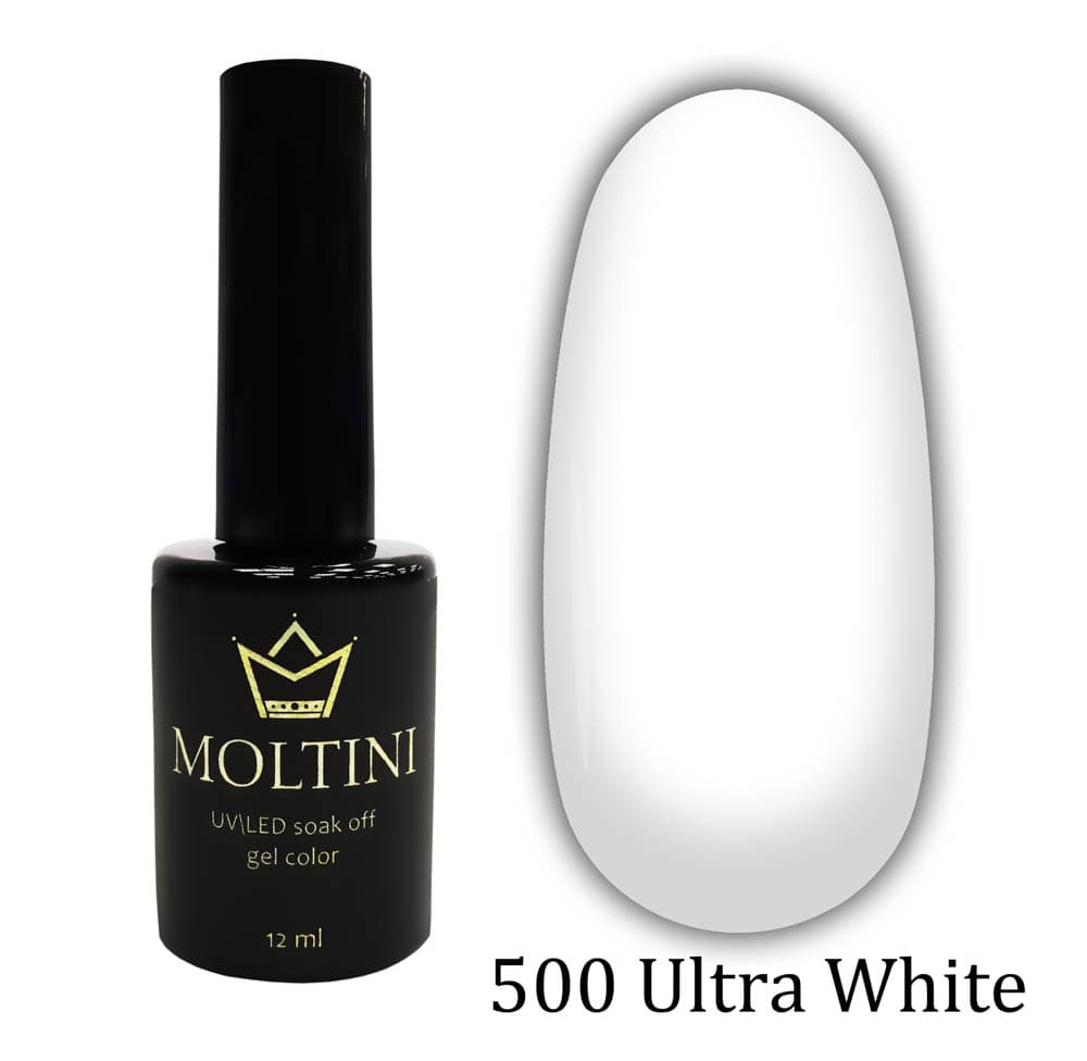 Moltini цветной гель-лак Classic № 500 Ультра-белый 12 мл.
