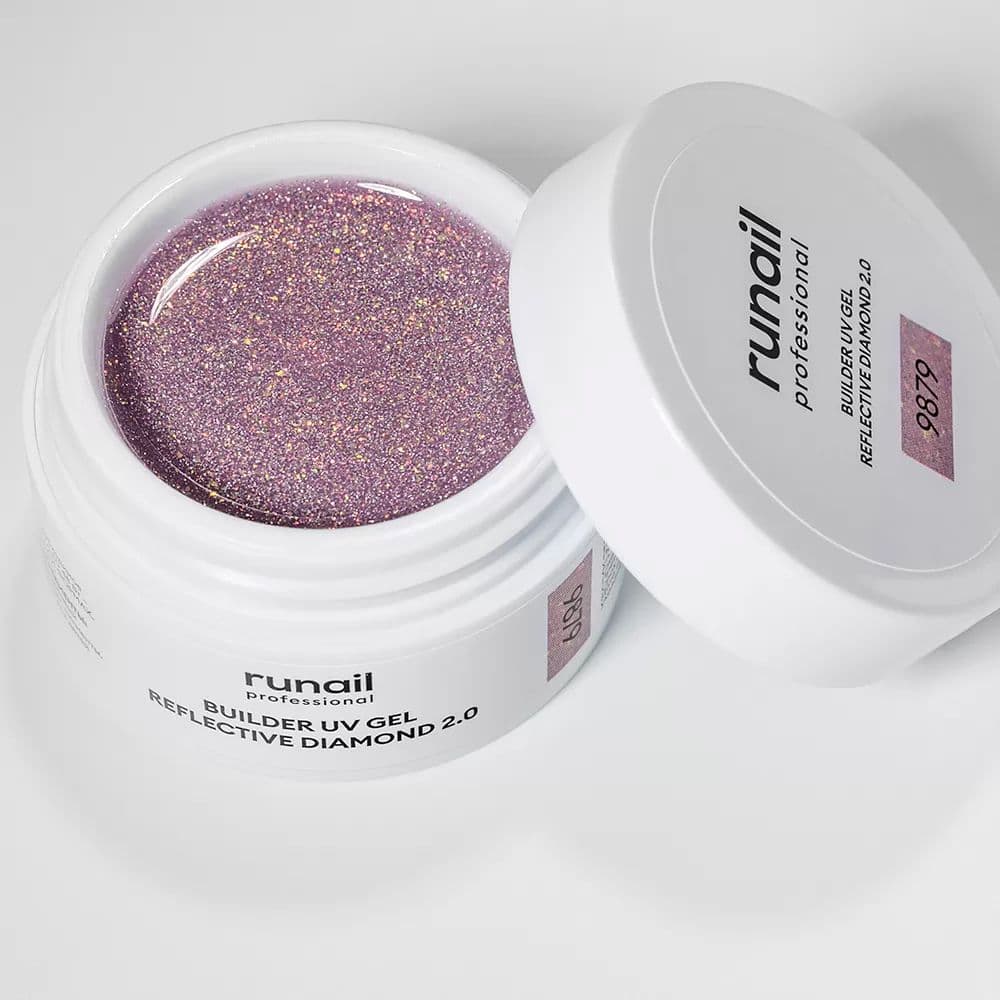 Runail, Моделирующий УФ-гель светоотр. BUILDER UV GEL  MILK DIAMOND 15 г №9879