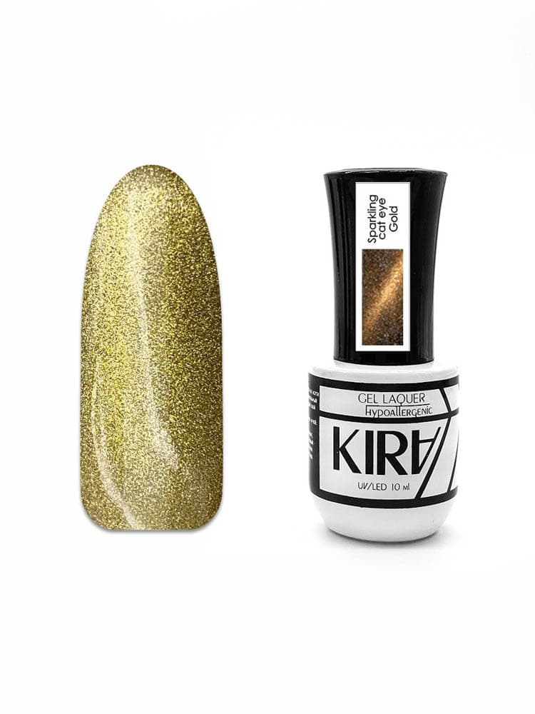 КИРА гель-лак кошачий глаз GOLD 10мл #