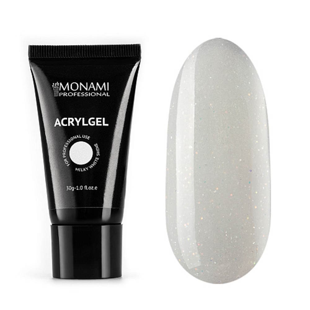 Monami Акригель AcrylGel Milk White SHINE, 30гр 005
