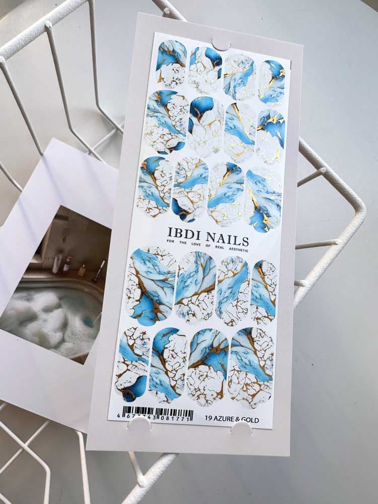 IBDI,  Пленки для маникюра IBDI NAILS 19 AZURE & GOLD