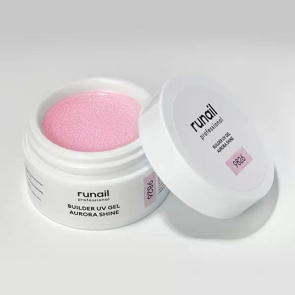 Runail, Моделирующий УФ-гель с шиммером BUILDER UV GEL AURORA SHINE 15 г №9826