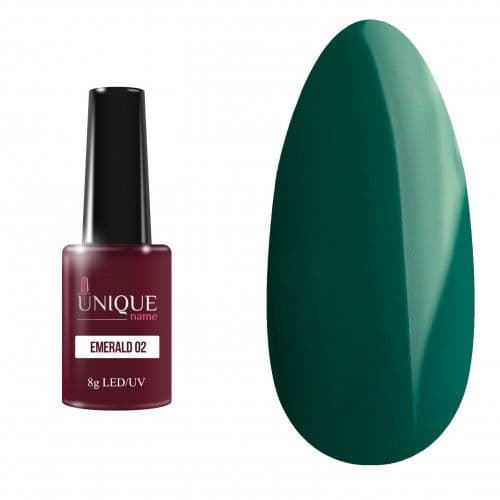 Unique, Гель-лак Изумруд 02 (Emerald 02) (8ml)