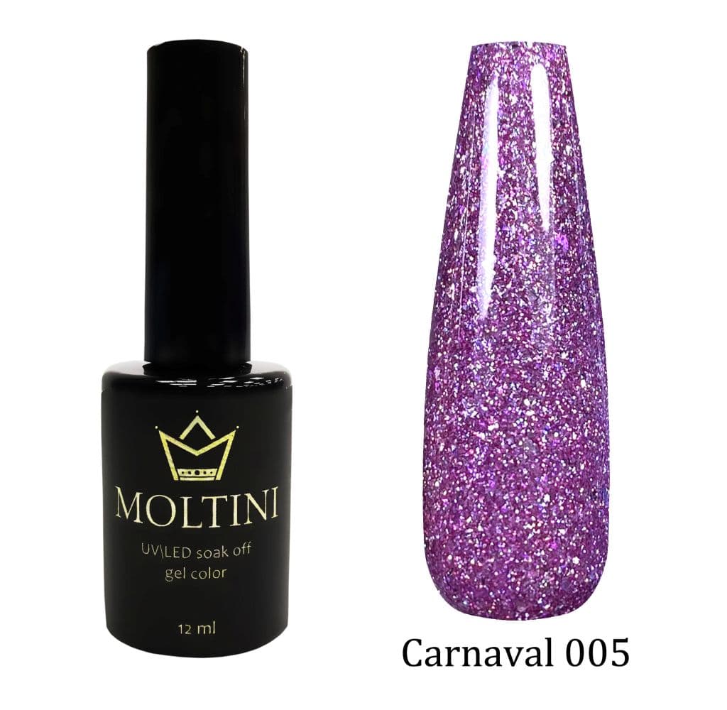MOLTINI светоотраж.голографический лак "Carnaval" 005. 12 мл.